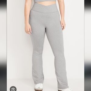 Old Navy Cloud Comfy High-Waisted Cross-Waist Leggings Bundle Black Olive Gray